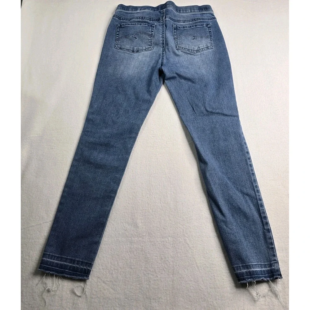 Justice Mid Rise Leggings Youth Girls SZ 16 Rhinestone Embellishments Distressed